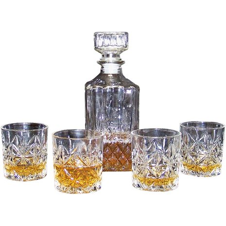 Whiskeyset - karaf met 4 glazen