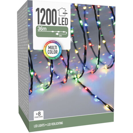 LED Verlichting 1200 LED - 36 meter - multicolor - voor binnen en buiten - 8 Lichtfuncties - Soft Wire 